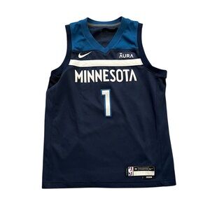 Nike Anthony Edwards Minnesota Timberwolves Basketball Jersey Blue Youth Medium